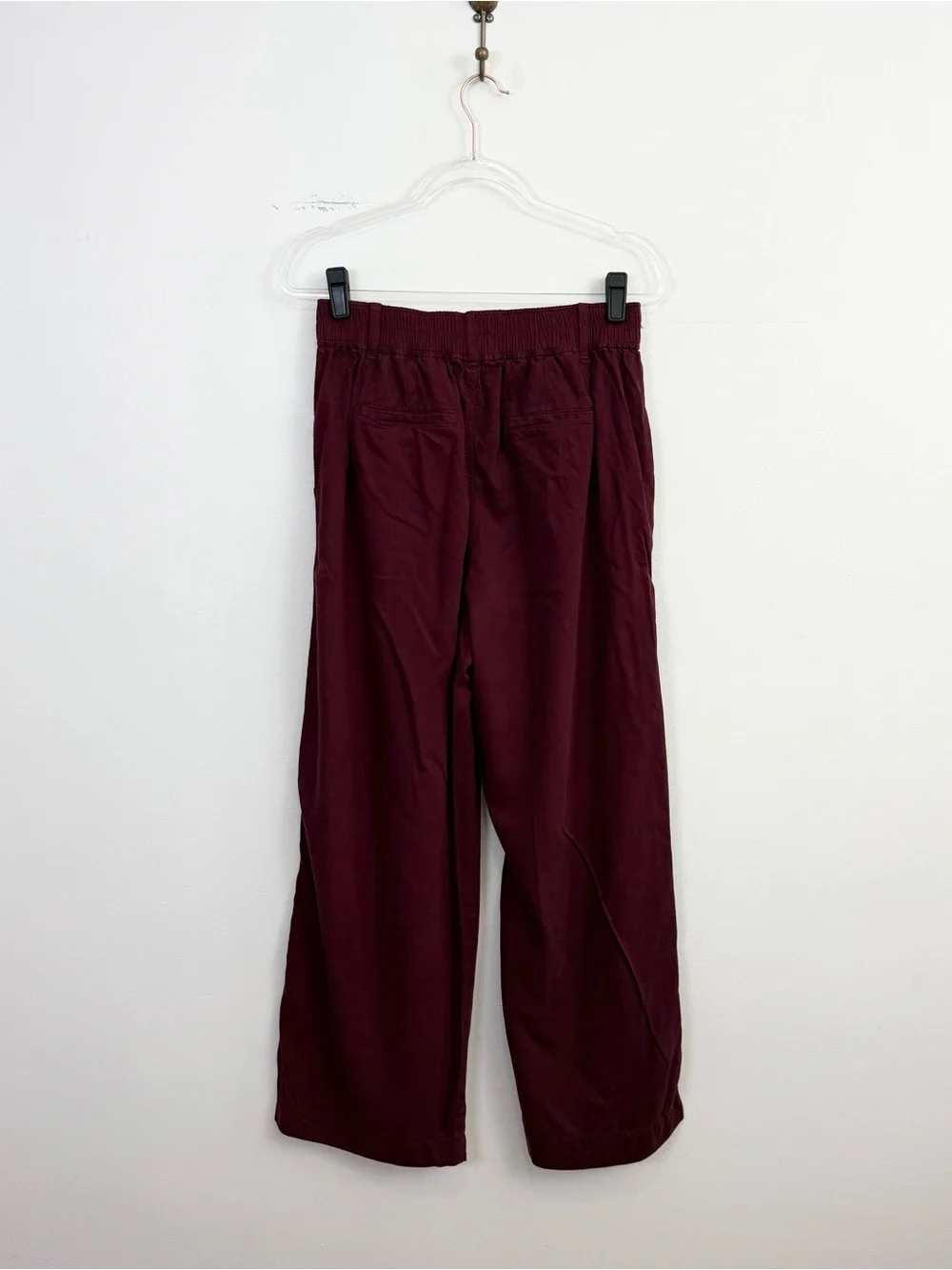 Madewell Neale Drapewave Straight Leg Pants Cabernet Wide Leg Size 8 - Picture 6 of 6